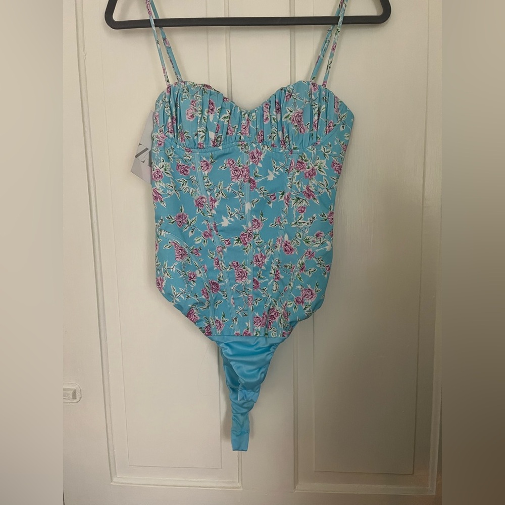 Zara Floral Corset Bodysuit